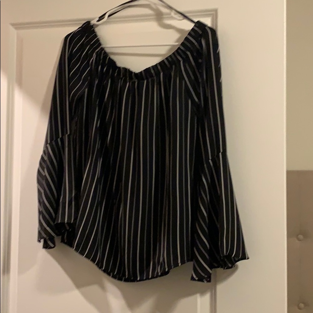 Off the shoulder striped blouse